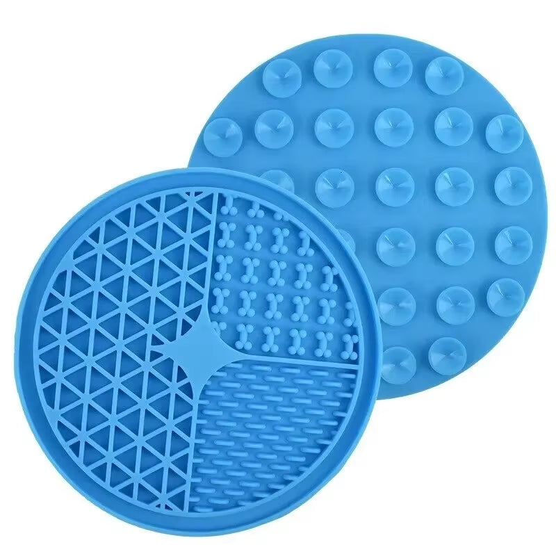 "Silicone Dog Licking Mat with Suction Cups – Slow Feeder Pad for Pets"