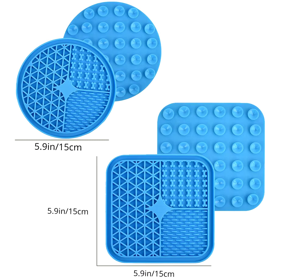 "Silicone Dog Licking Mat with Suction Cups – Slow Feeder Pad for Pets"