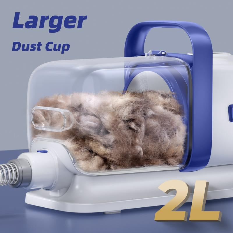 "Pet Grooming Kit with Vacuum – Low Noise Clipper & Shedding Brush"