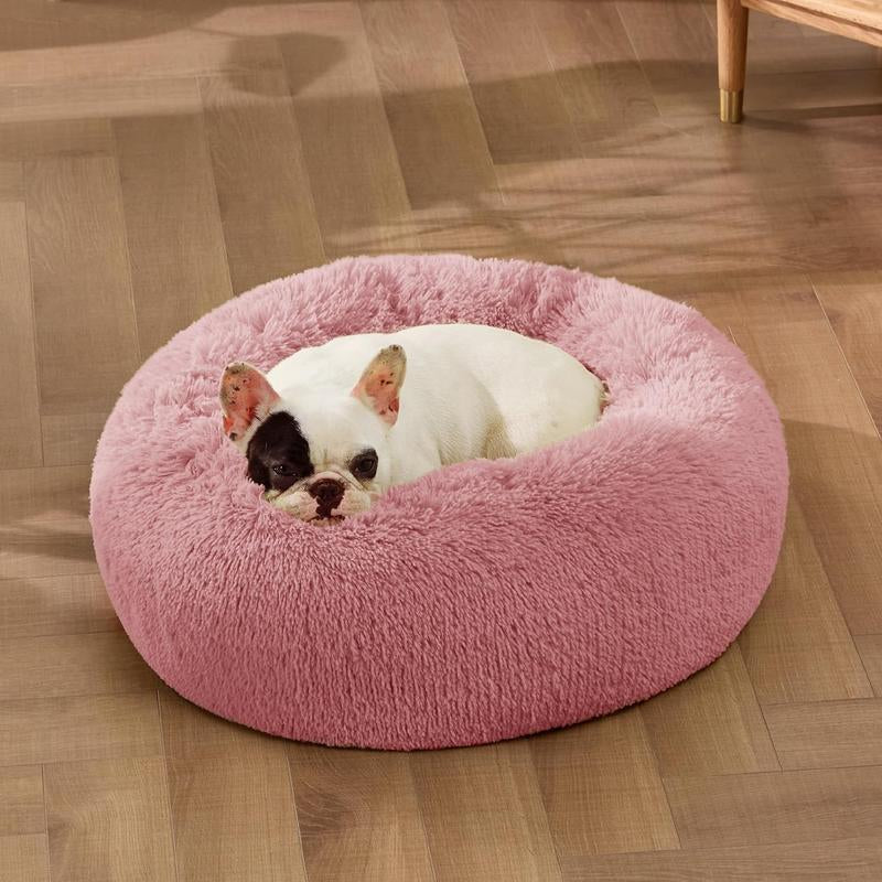 "Cozy Donut Dog Bed – Fluffy Cloud Crate & Pet Bed"