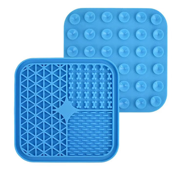 "Silicone Dog Licking Mat with Suction Cups – Slow Feeder Pad for Pets"