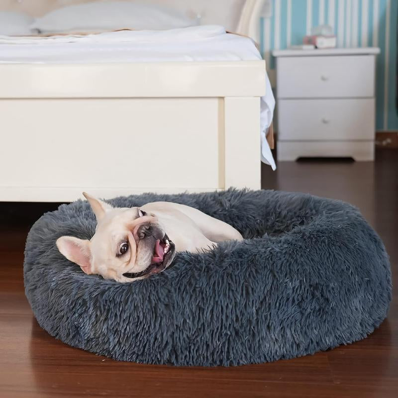 "Cozy Donut Dog Bed – Fluffy Cloud Crate & Pet Bed"