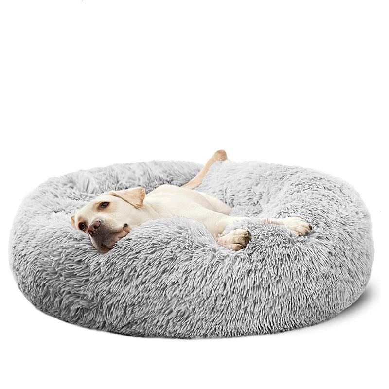 "Cozy Donut Dog Bed – Fluffy Cloud Crate & Pet Bed"