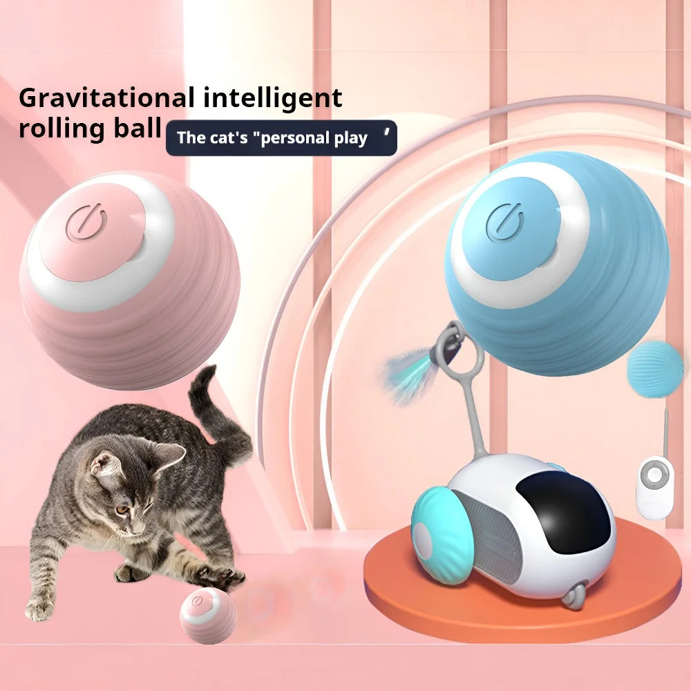 "Interactive Smart Rolling Ball – Automatic Cat Toy for Engaging Indoor Play"