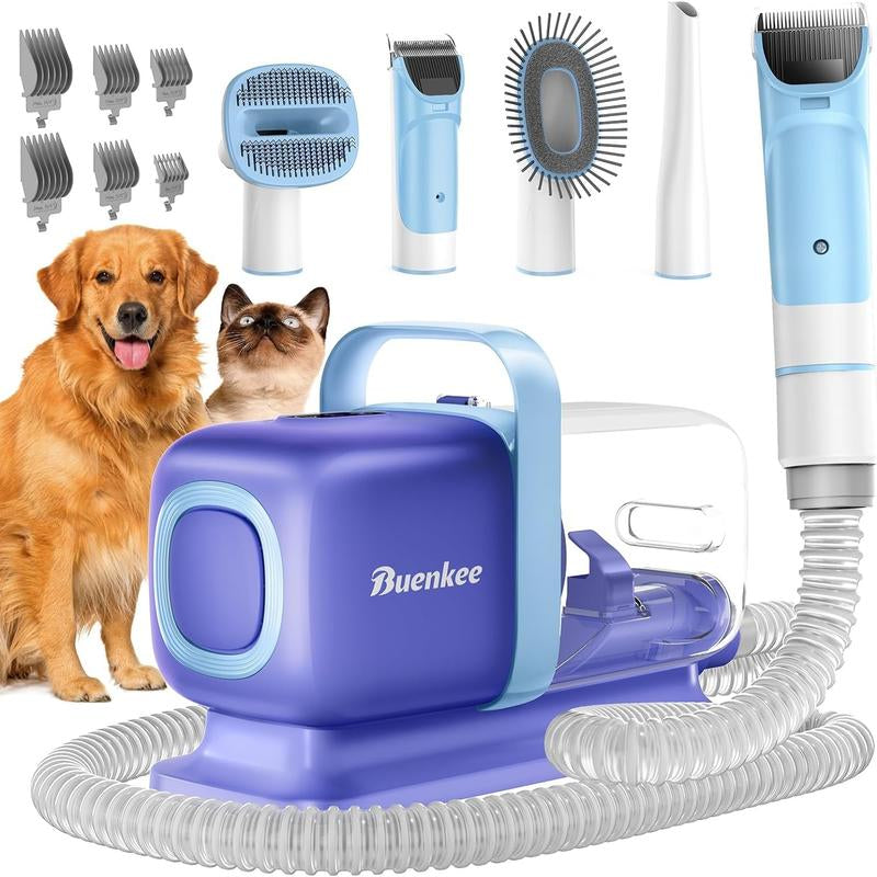 "Pet Grooming Kit with Vacuum – Low Noise Clipper & Shedding Brush"