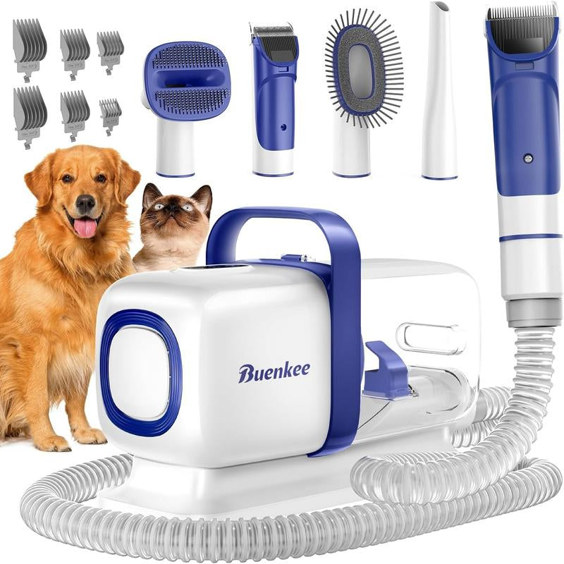 "Pet Grooming Kit with Vacuum – Low Noise Clipper & Shedding Brush"