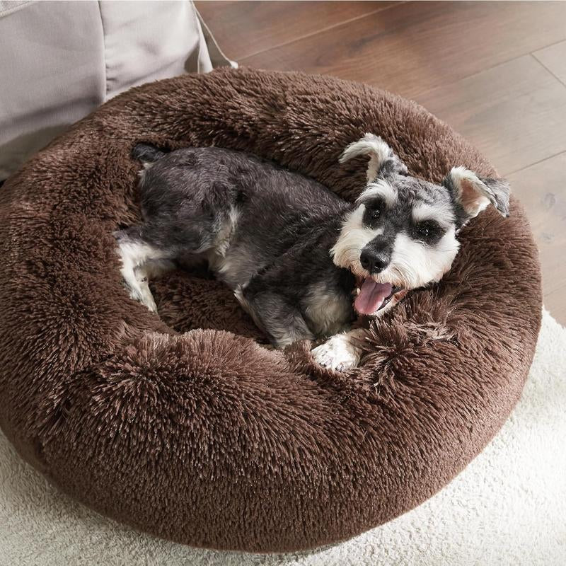 "Cozy Donut Dog Bed – Fluffy Cloud Crate & Pet Bed"