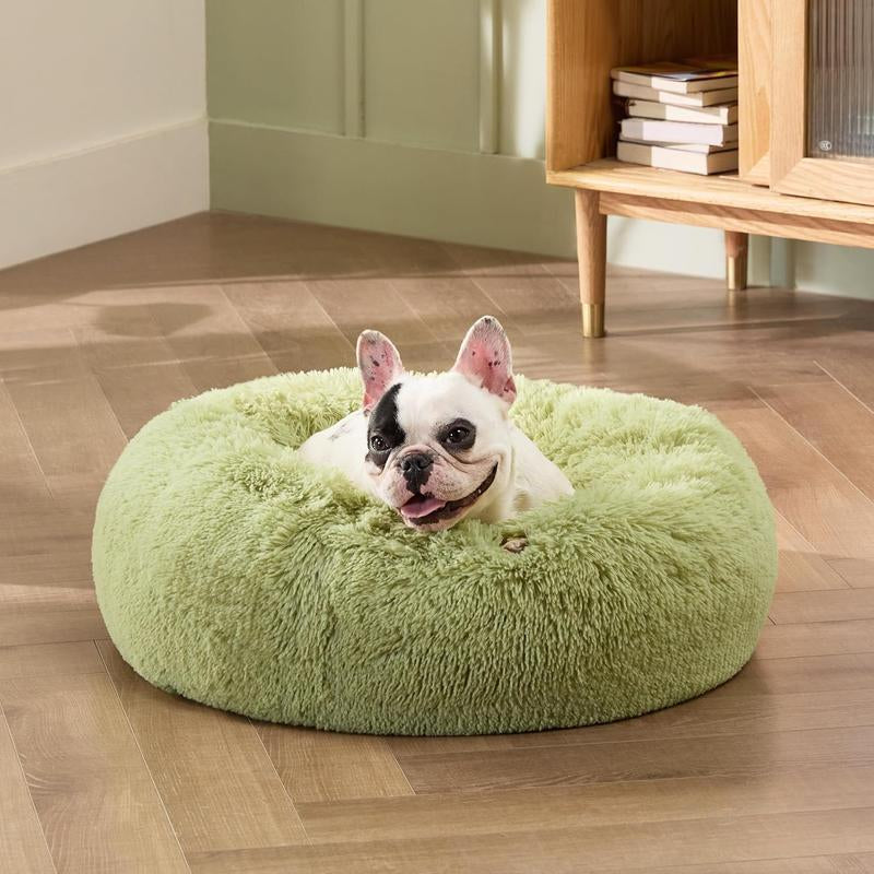 "Cozy Donut Dog Bed – Fluffy Cloud Crate & Pet Bed"