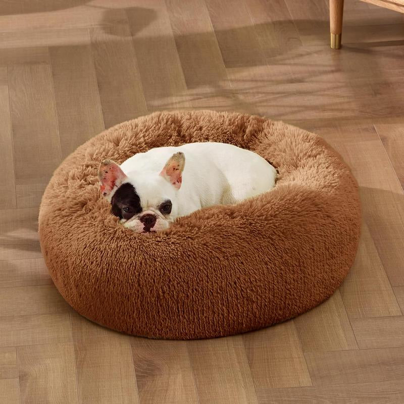 "Cozy Donut Dog Bed – Fluffy Cloud Crate & Pet Bed"