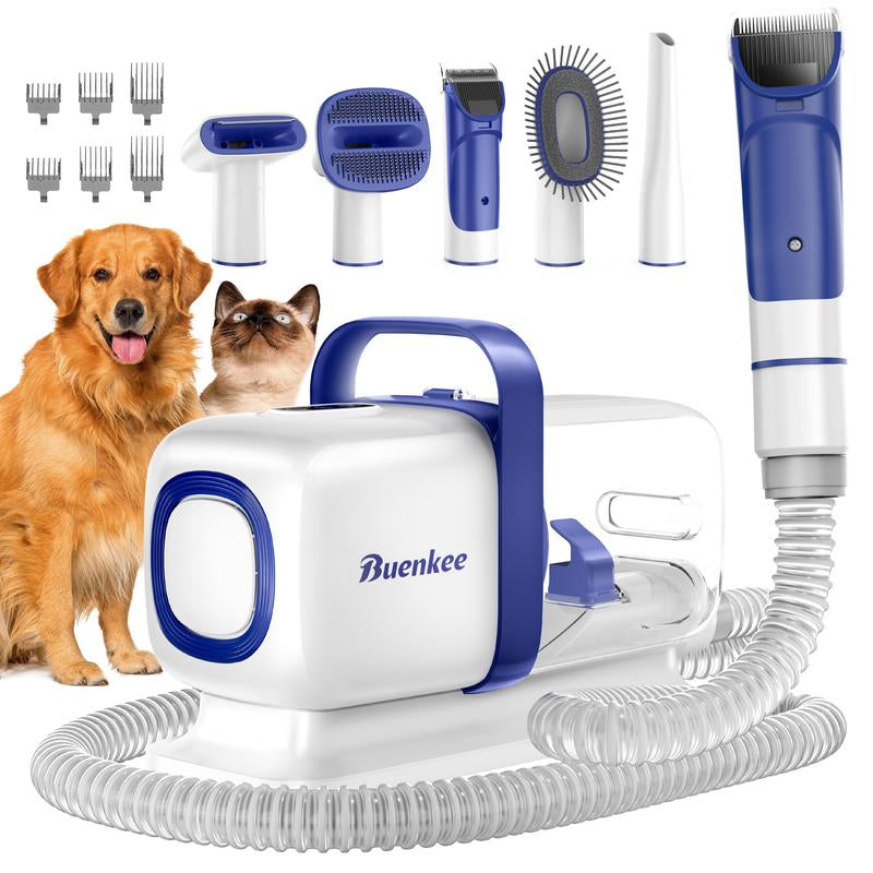 "Pet Grooming Kit with Vacuum – Low Noise Clipper & Shedding Brush"