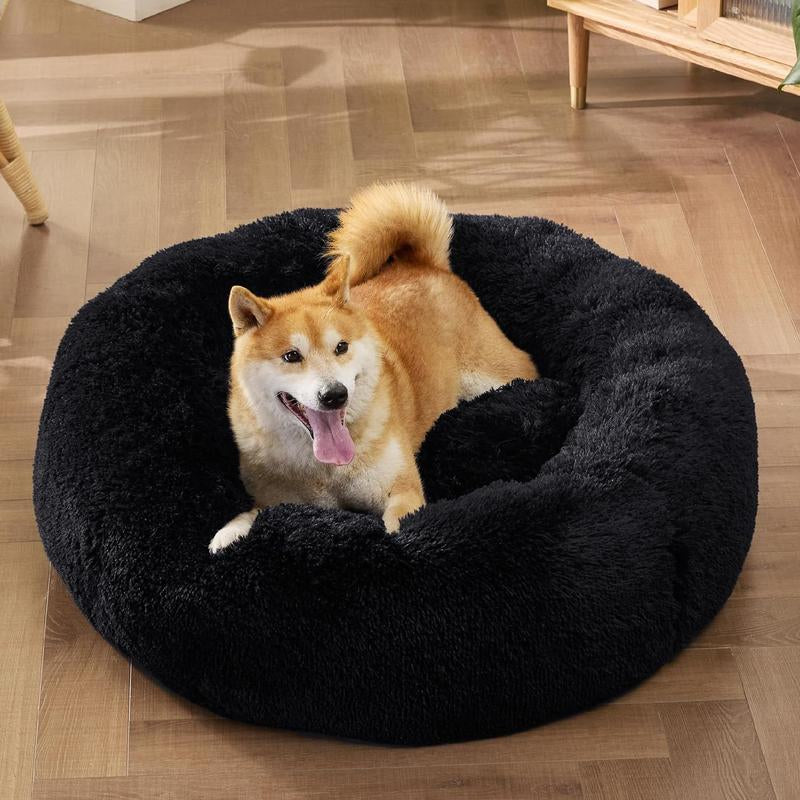 "Cozy Donut Dog Bed – Fluffy Cloud Crate & Pet Bed"