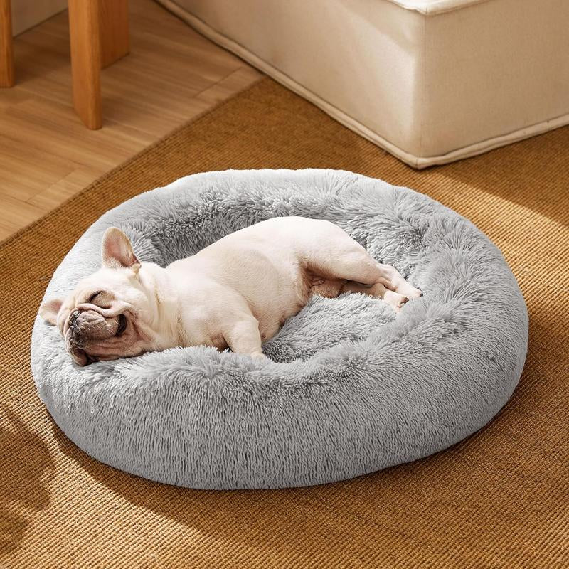 "Cozy Donut Dog Bed – Fluffy Cloud Crate & Pet Bed"