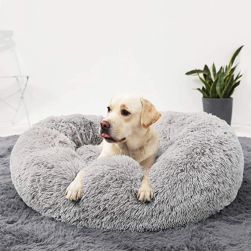 "Cozy Donut Dog Bed – Fluffy Cloud Crate & Pet Bed"