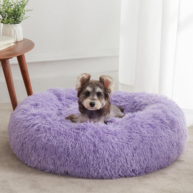 "Cozy Donut Dog Bed – Fluffy Cloud Crate & Pet Bed"