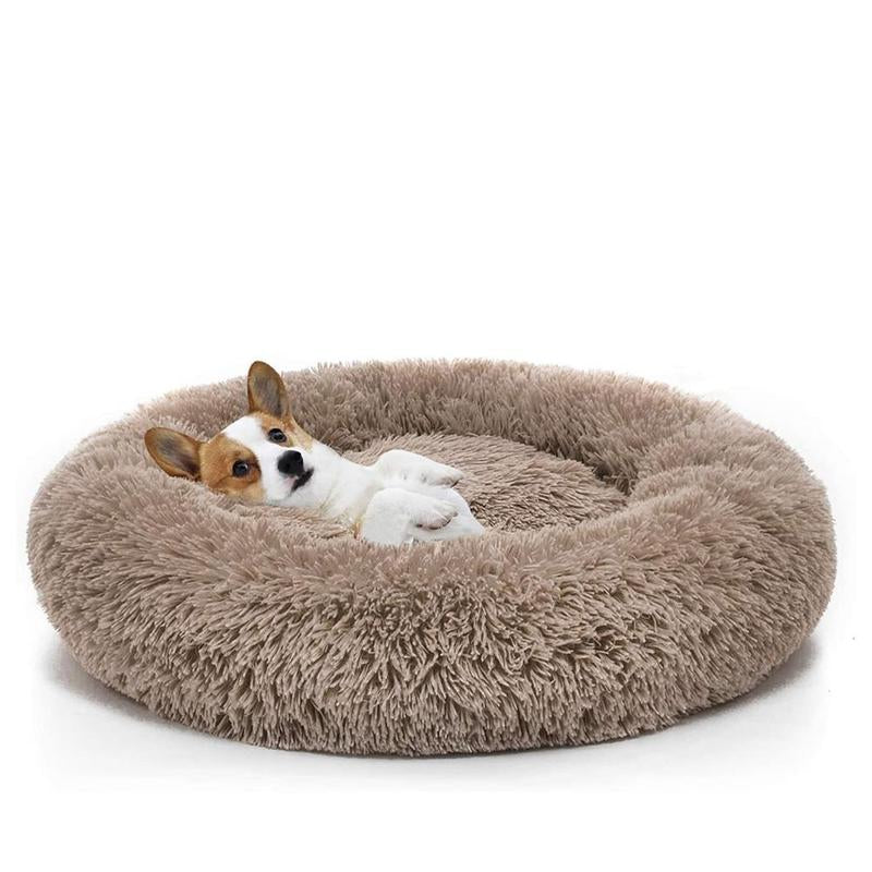 "Cozy Donut Dog Bed – Fluffy Cloud Crate & Pet Bed"